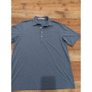 Criquet Men's Large Golf Polo Shirt  Short Sleeve Blue Striped 2288